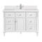 James Martin Vanities 48'' Single Vanity, Bright White w/ Single Hole 3 CM White Zeus Quartz Top & Backsplash 424-V48-BW-1WZ - alternate 1